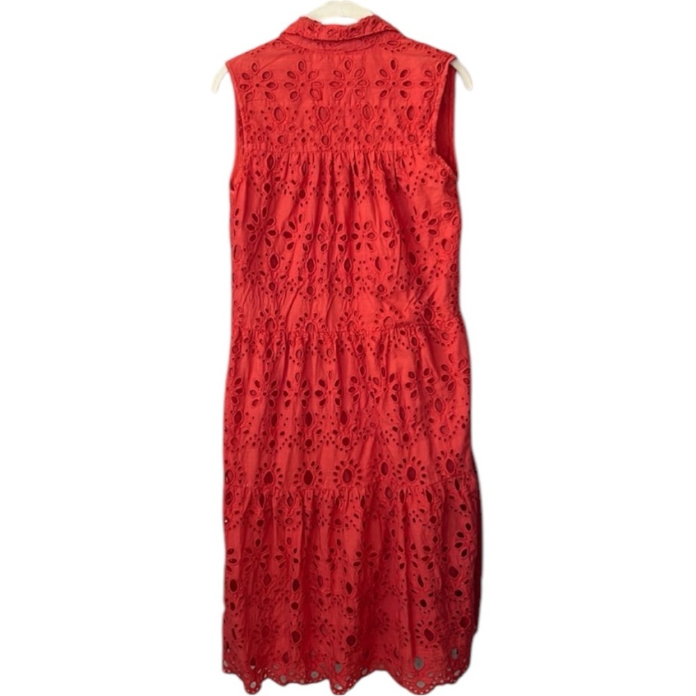 Karyn Seo Floral Eyelet Collared Neckline Sleeveless Midi Dress Size S - Picture 3 of 7